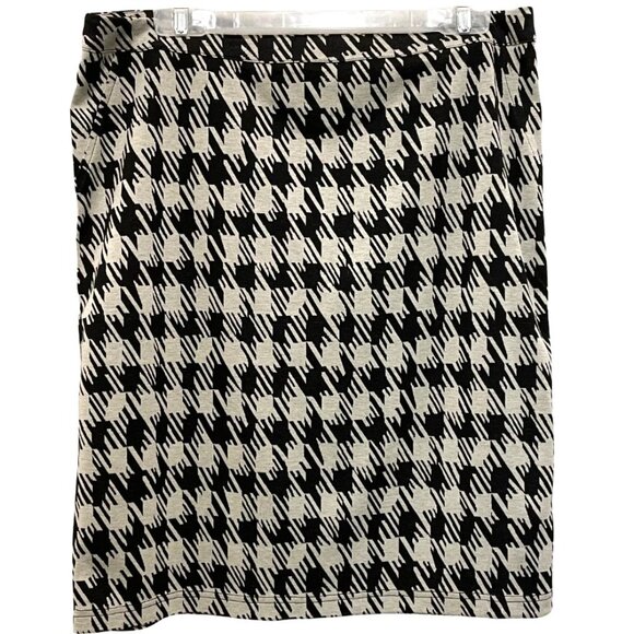 Spense Pencil Skirt - Size Large - Black Houndstooth - Picture 1 of 9